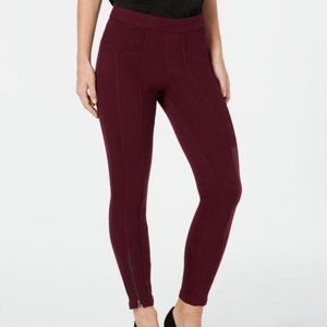 HUE Seamed Zip Skimmer Leggings, Purple